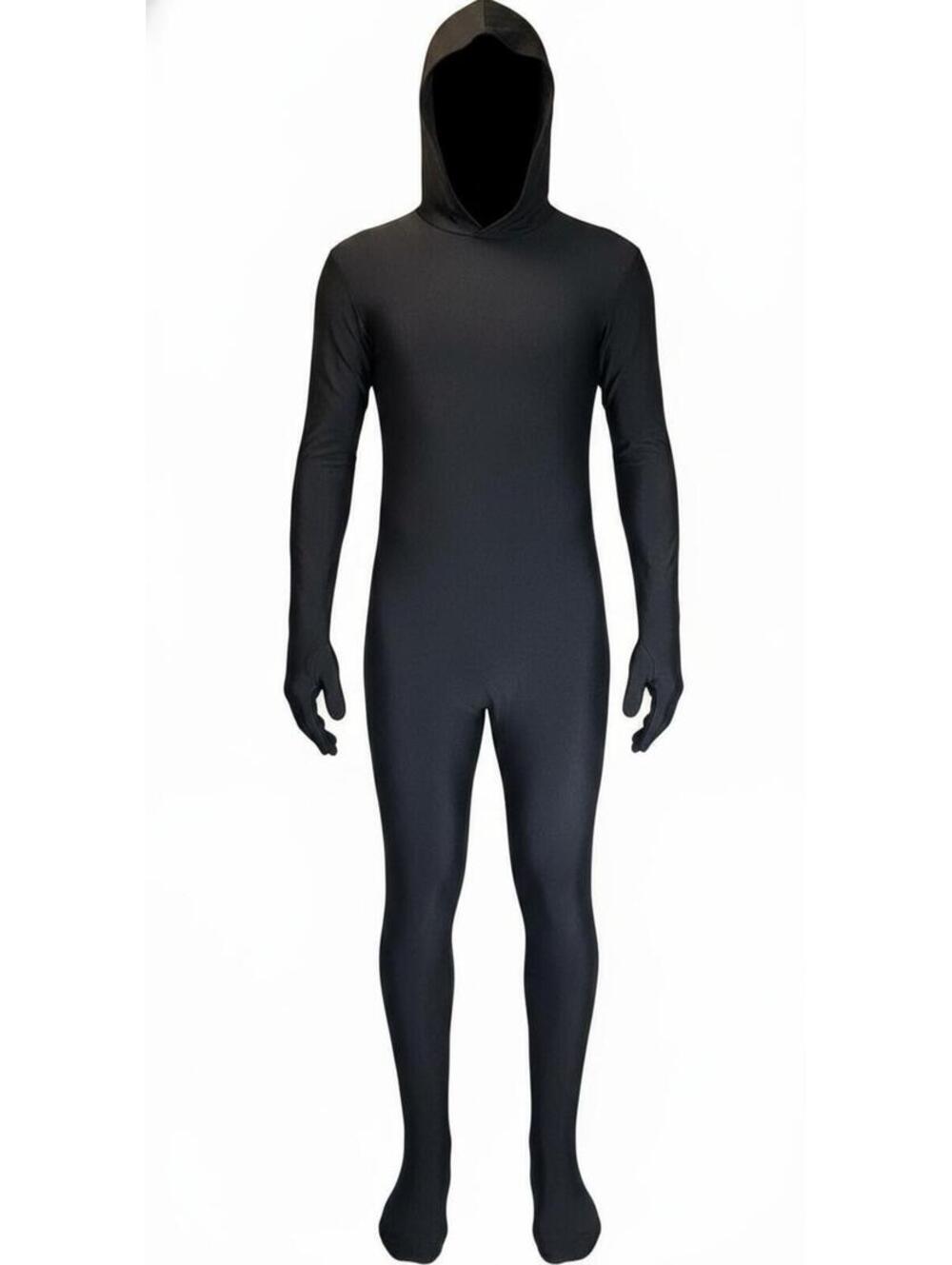 Black Full Body Zippered Hooded black shadow Costume size small